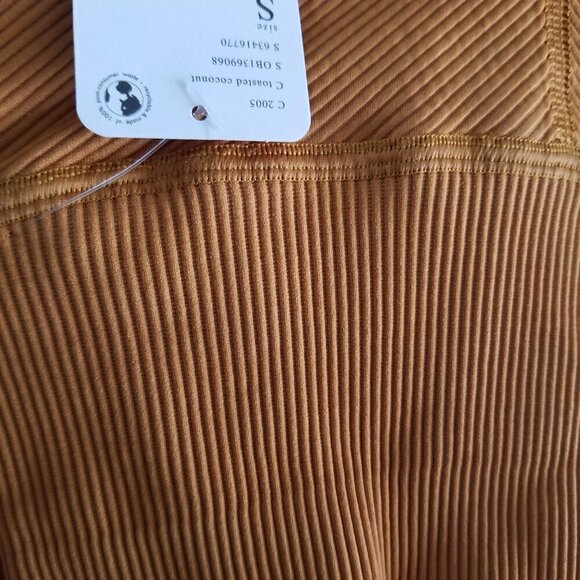 NWT Free People Free Thow Leggings Ribbed Toasted Coconut - Picture 6 of 6